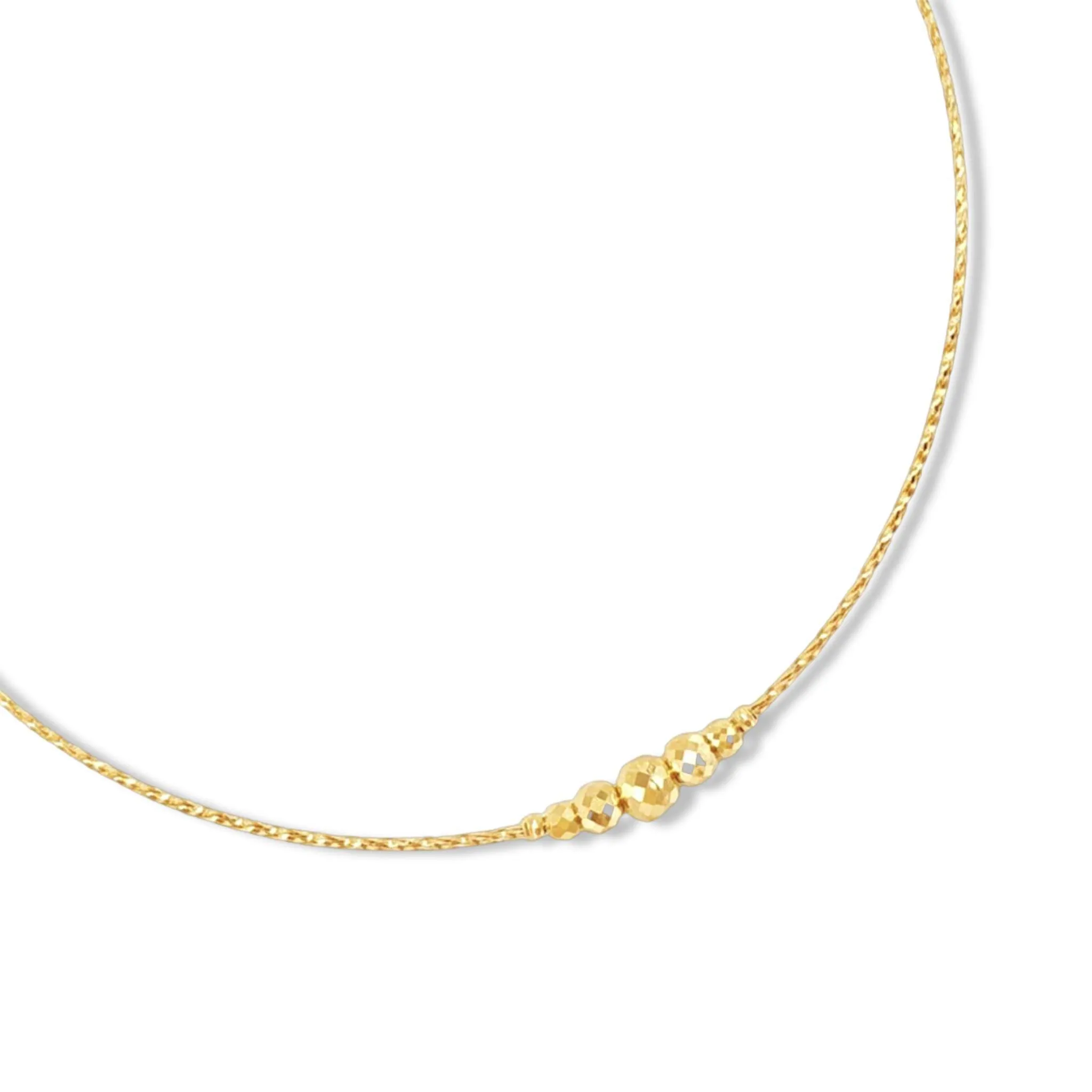 #GOLD2024 | 18K Golden Omega Beaded Necklace 16”