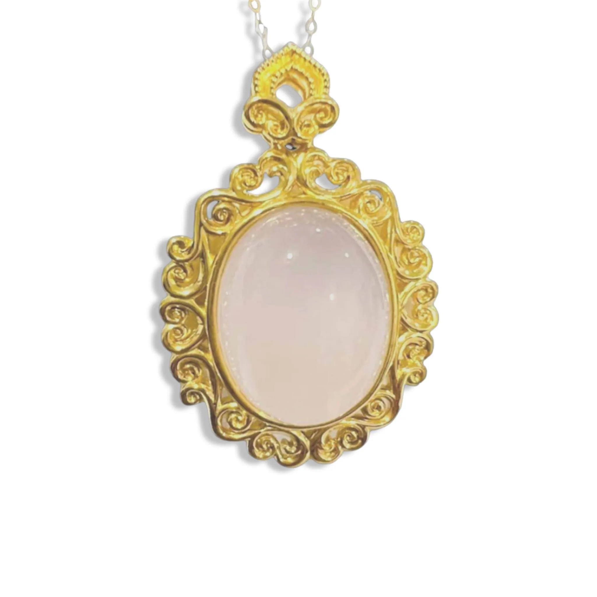 #GOLD2024 | 18K Golden Rose Quartz Necklace Classic Chain