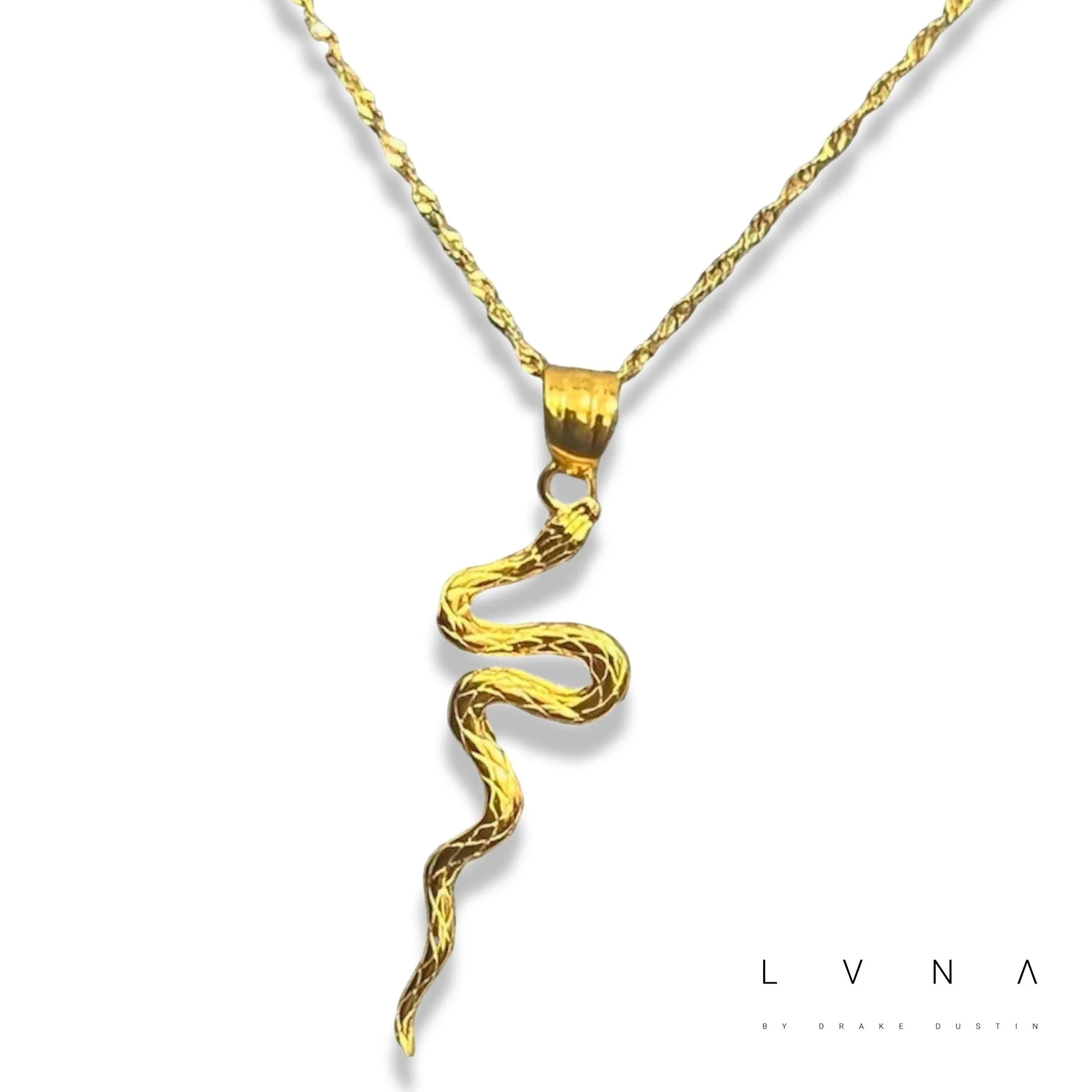 #GOLD2024 | 18K Golden Serpent Necklace Twisted Chain 18”