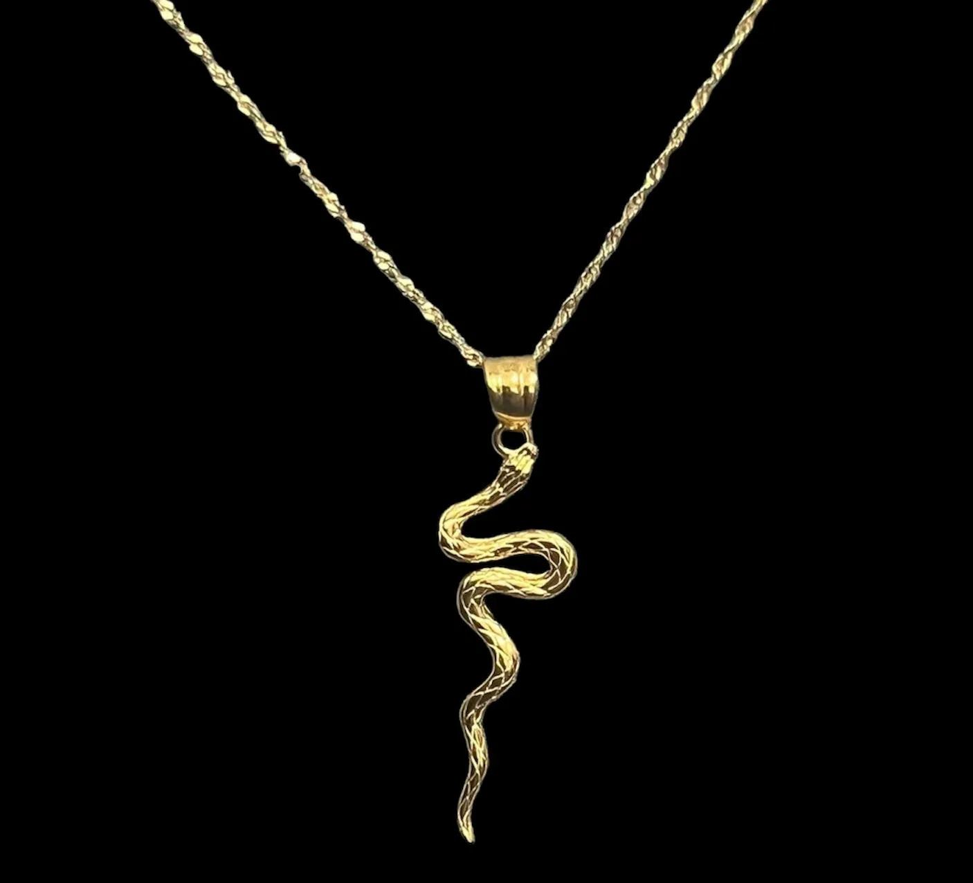 #GOLD2024 | 18K Golden Serpent Necklace Twisted Chain 18”