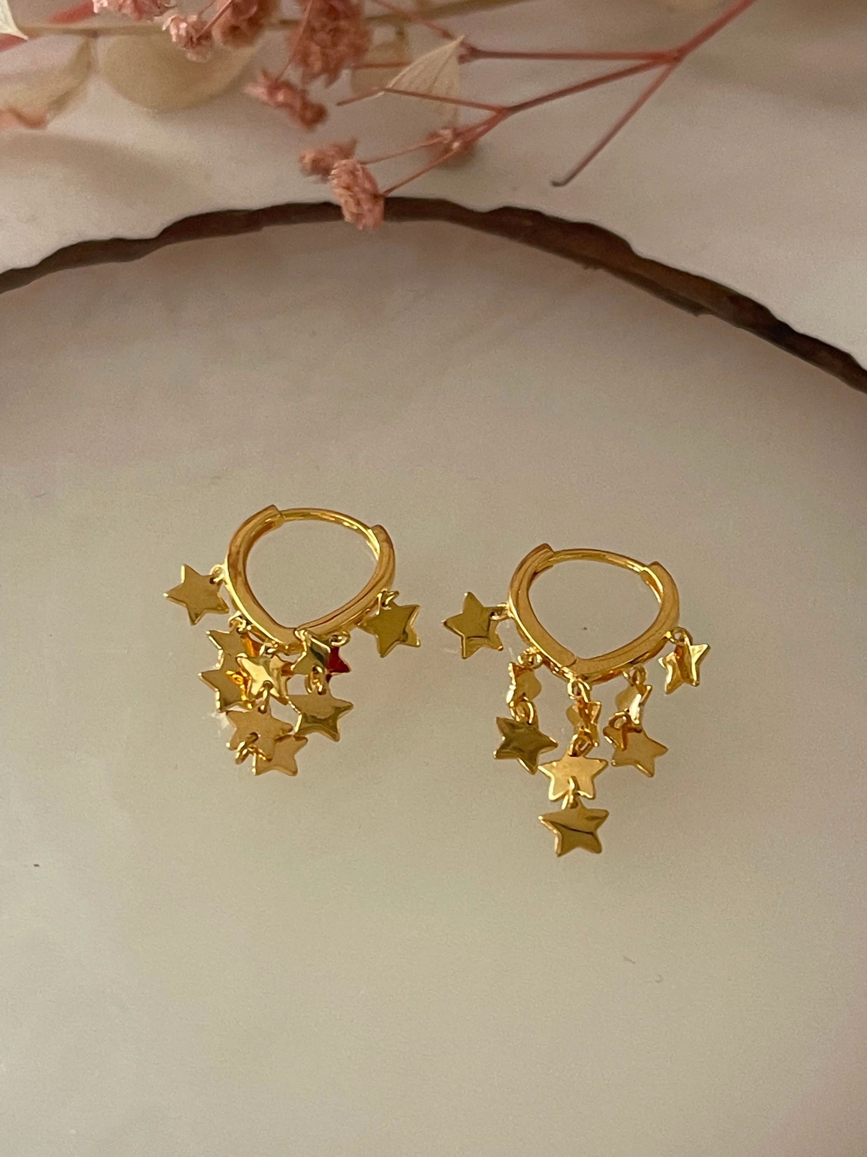 #GOLD2024 | 18K Golden Star Dangling Earrings