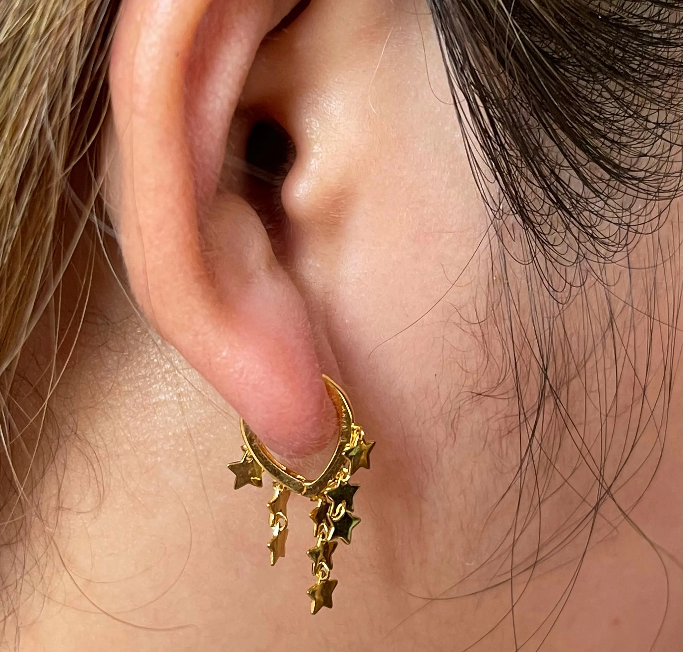 #GOLD2024 | 18K Golden Star Dangling Earrings