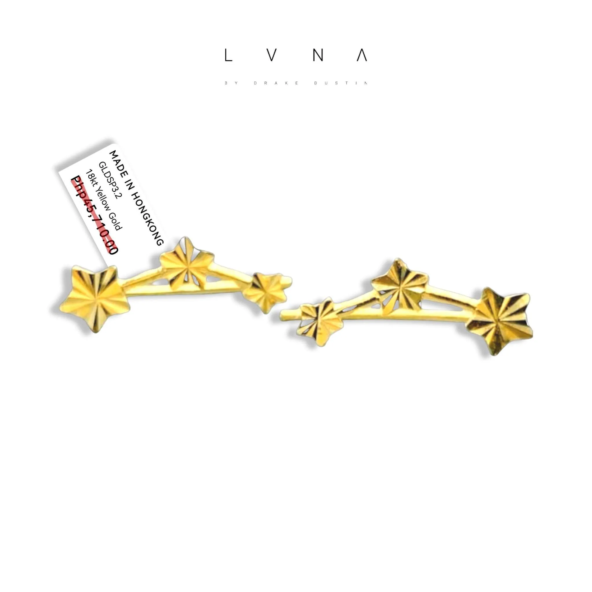 #GOLD2024 | 18K Golden Triple Star Lightweight Earrings