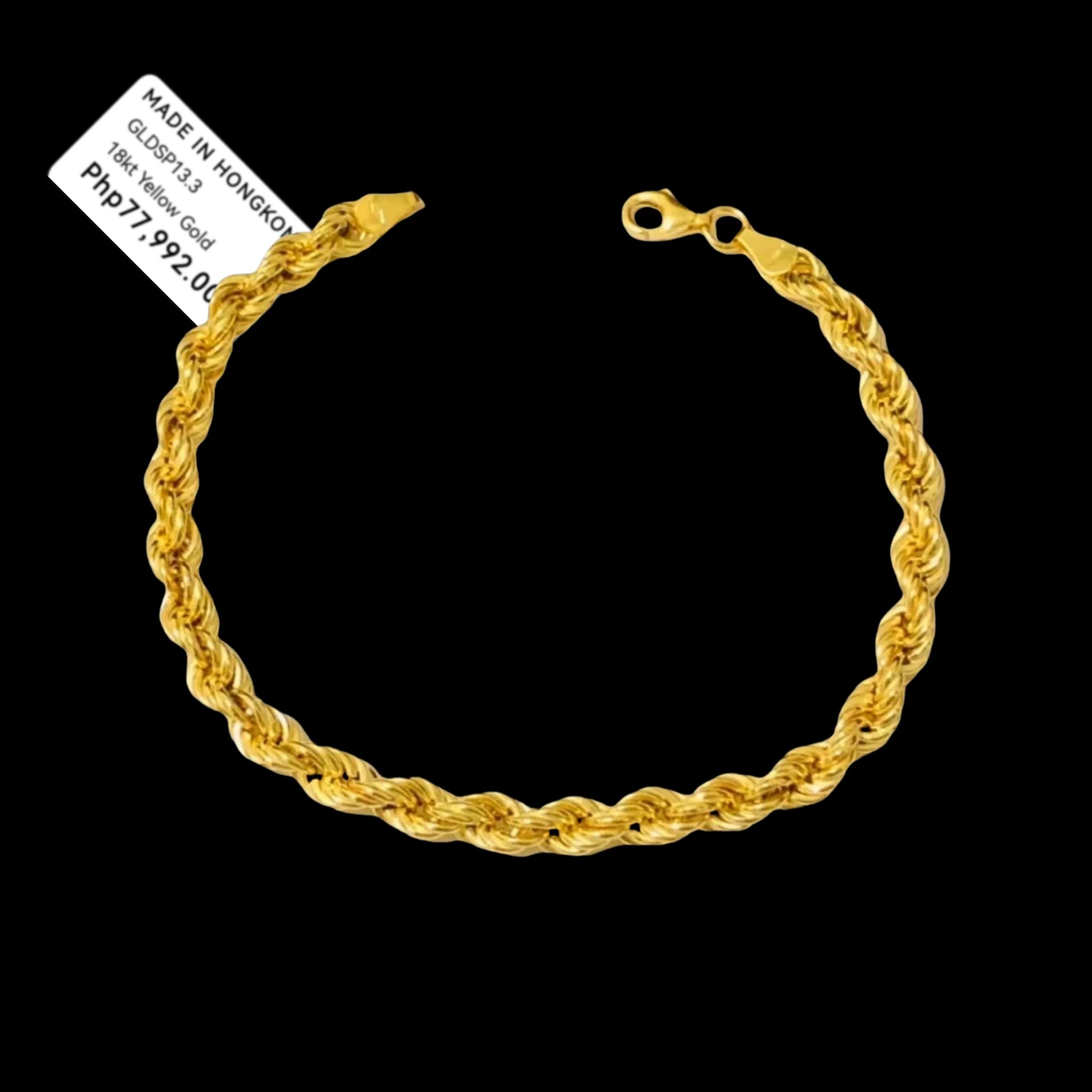 #GOLD2024 | 18K Golden Unisex Rope Bracelet