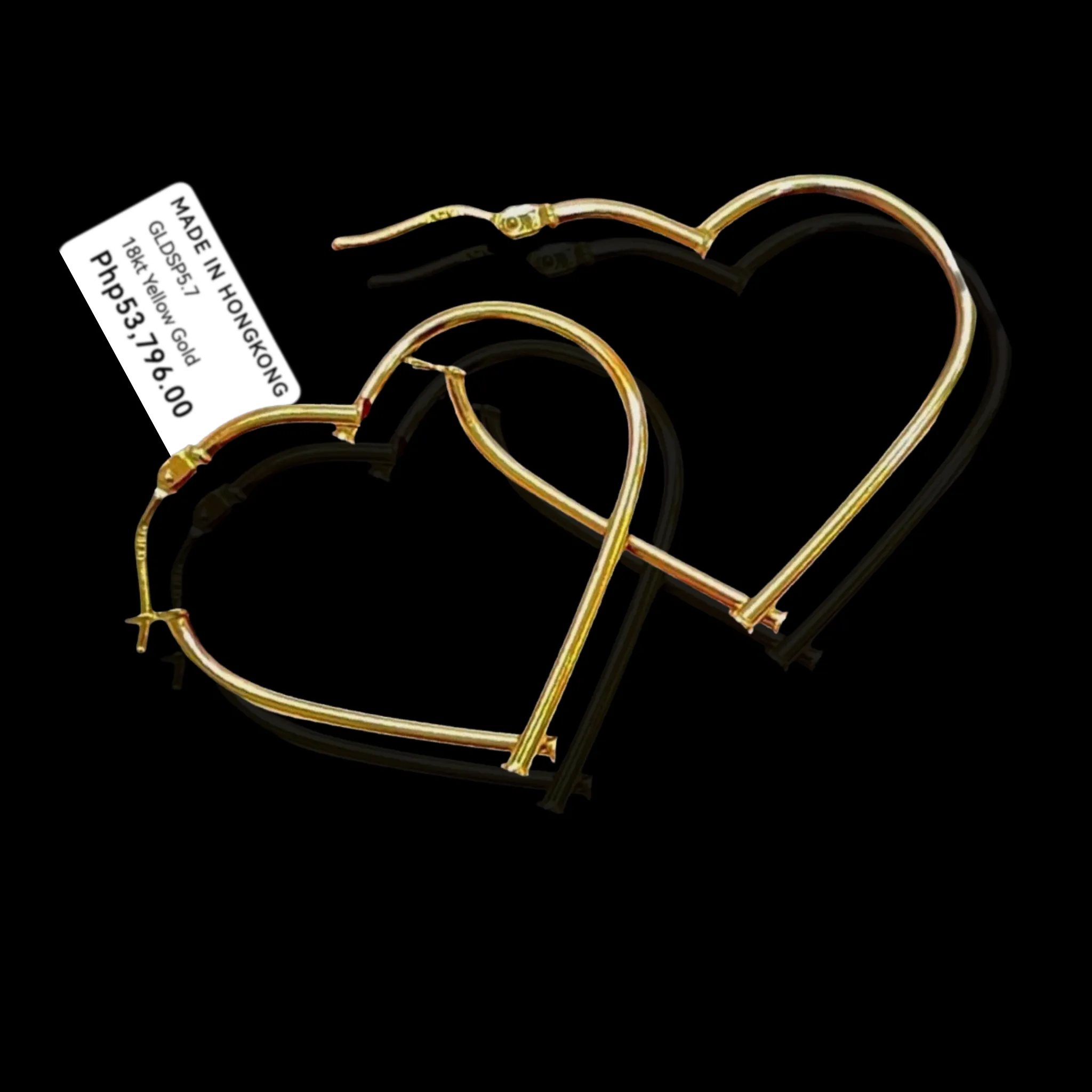 #GOLD2024 | 18K Large Golden Heart Hoop Earrings