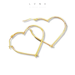 #GOLD2024 | 18K Large Golden Heart Hoop Earrings