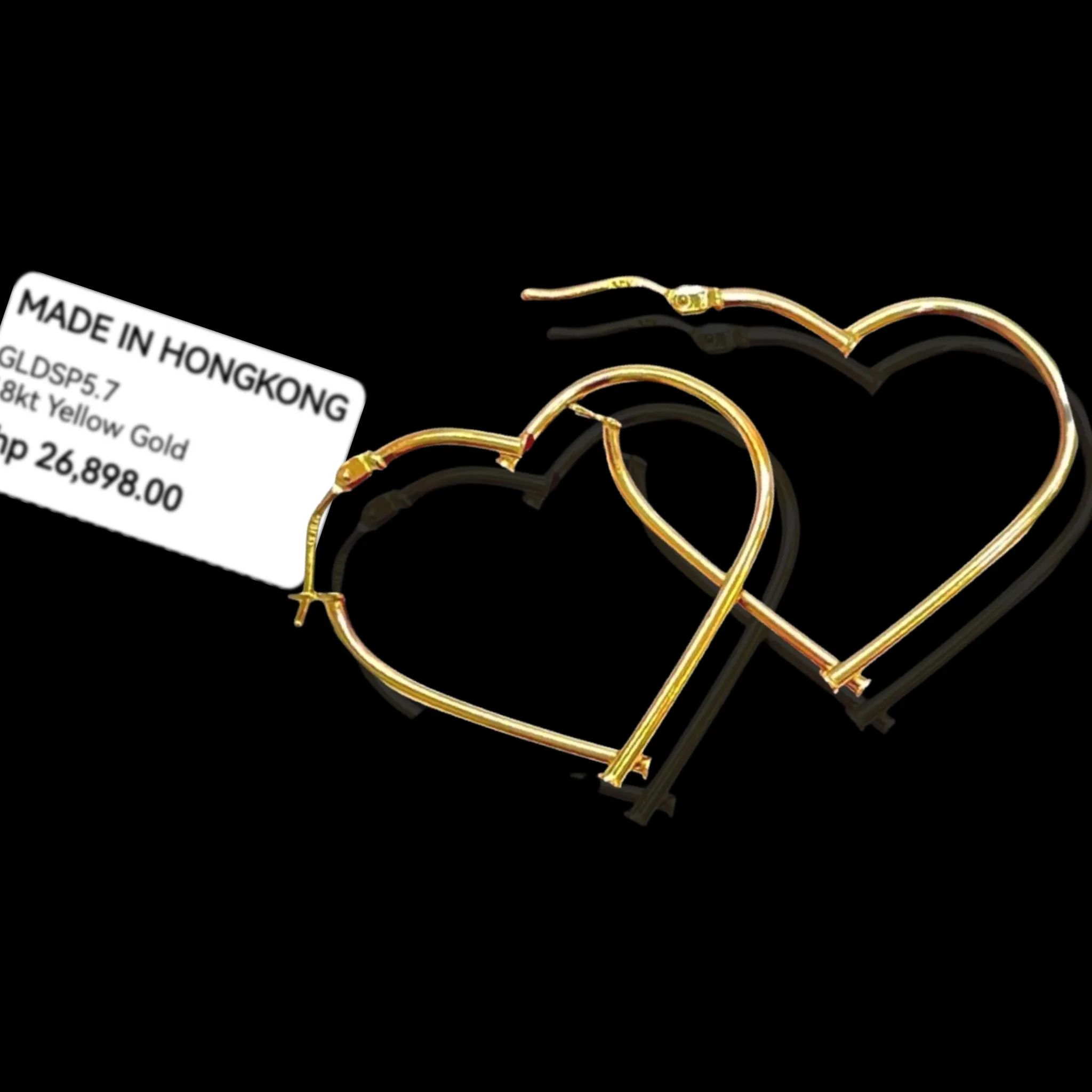 #GOLD2024 | 18K Large Golden Heart Hoop Earrings