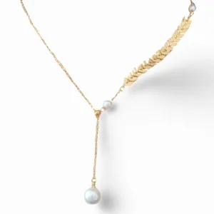 #GOLD2024 | 18kt Natural HOPE Pearl Golden Feather Necklace