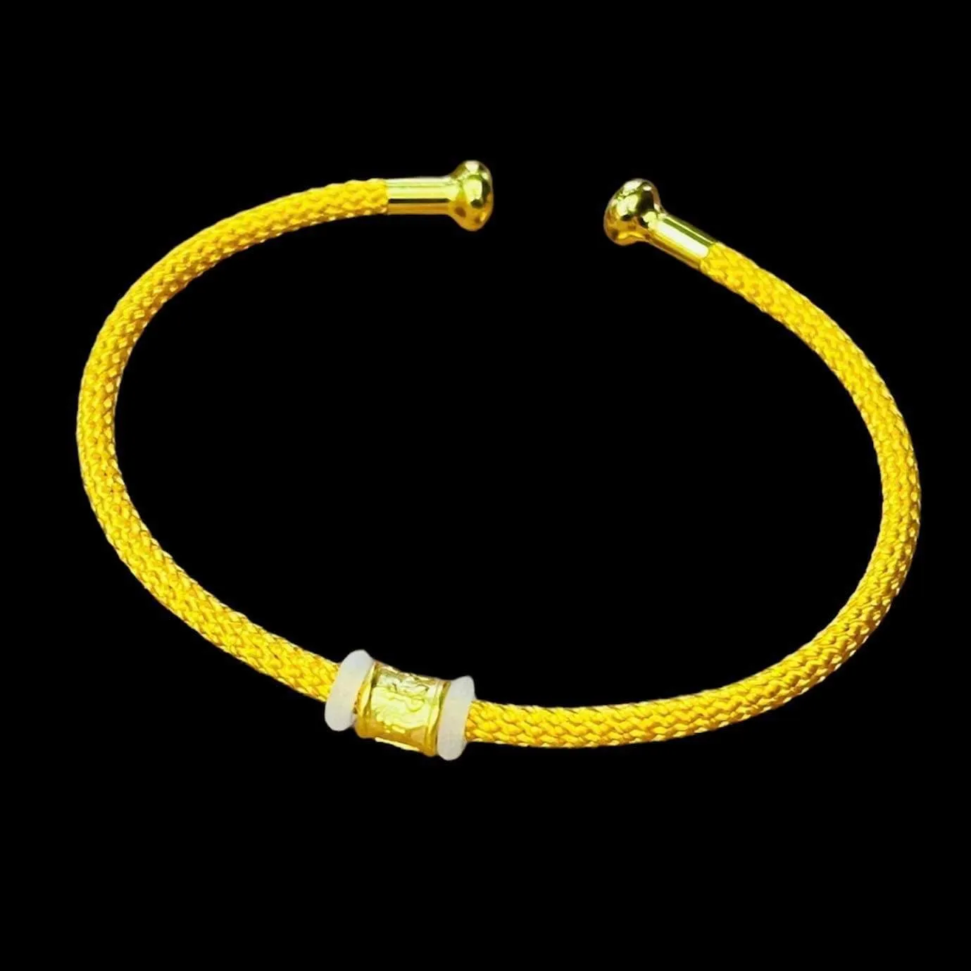 #GOLD2024 | 24K Lucky Mantra Barrel Wooven Rope Bangle