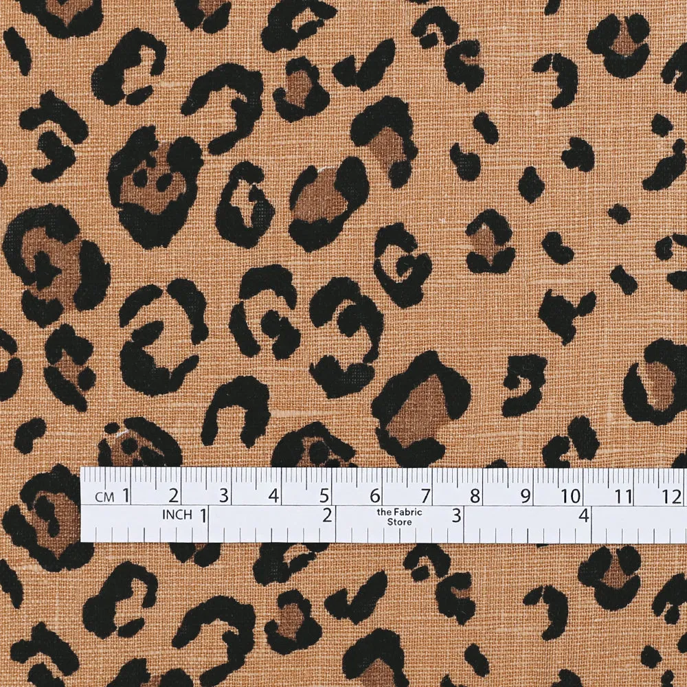 Jaguar Print Linen - Cookie