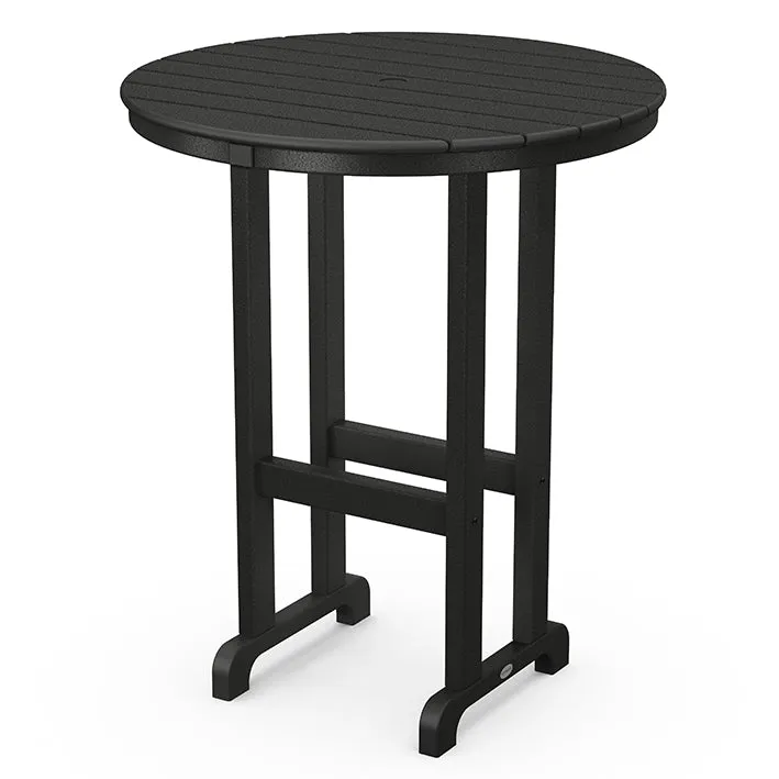 La Casa Café 36" Round Farmhouse Bar Table