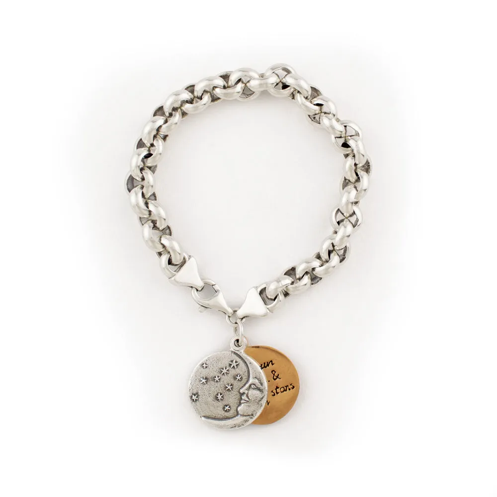 My Moon & Stars Locket Rolo Bracelet