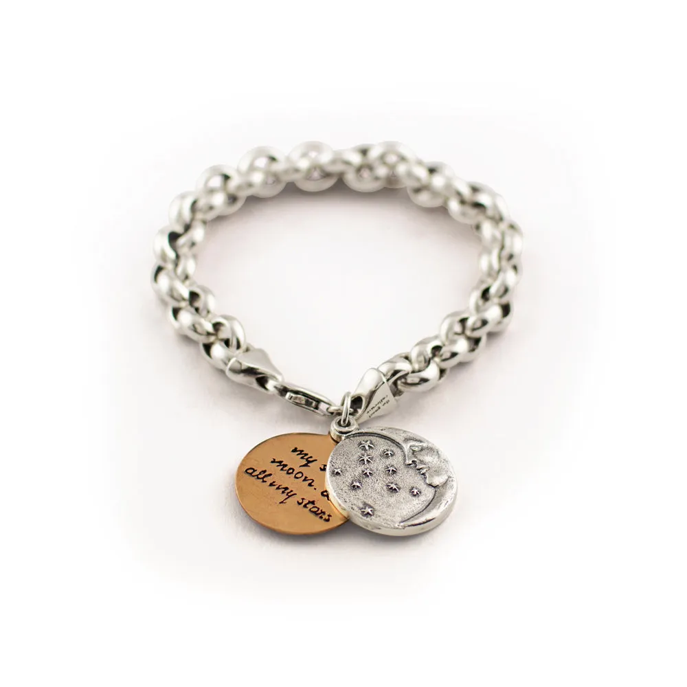 My Moon & Stars Locket Rolo Bracelet