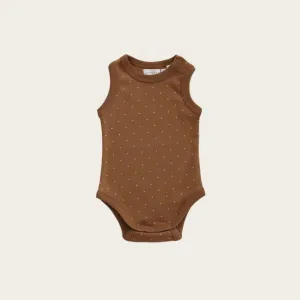 Organic Cotton Singlet Bodysuit - Tiny Dot