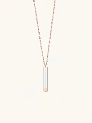 Round Cylinder Bar Engravable Necklace