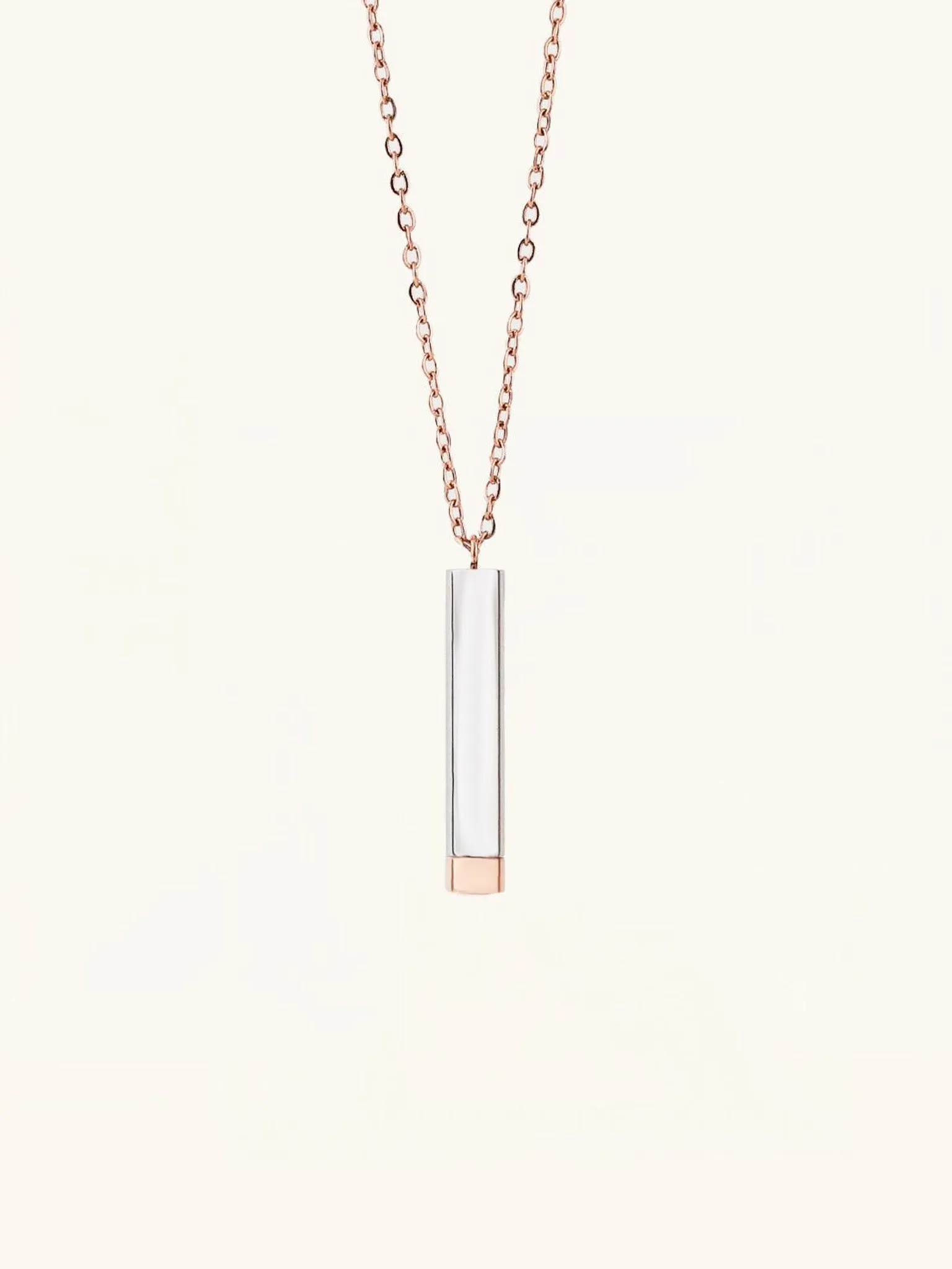 Round Cylinder Bar Engravable Necklace