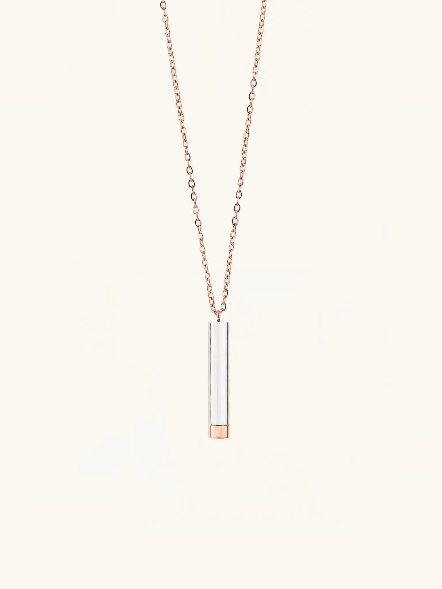 Round Cylinder Bar Engravable Necklace