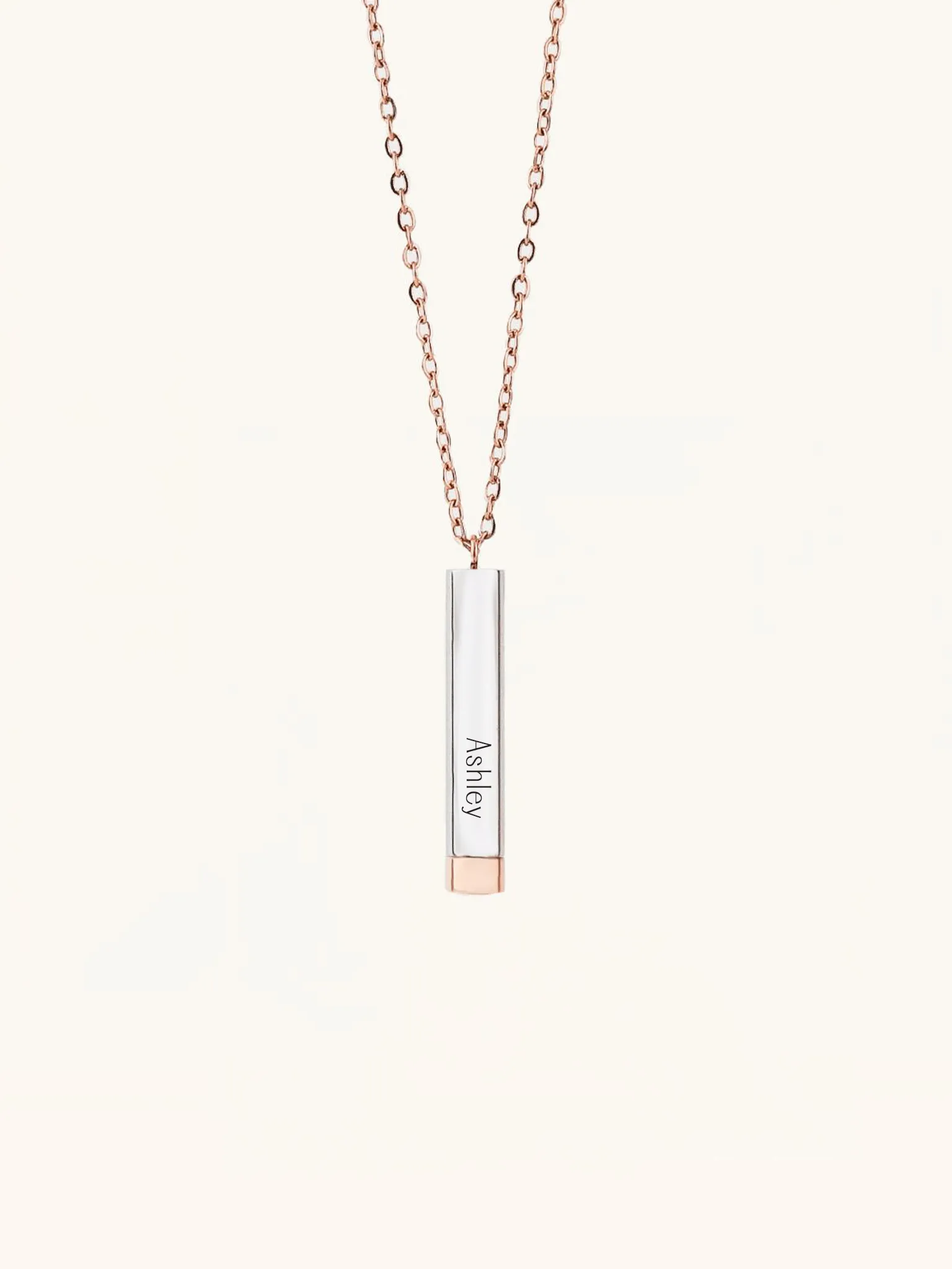 Round Cylinder Bar Engravable Necklace