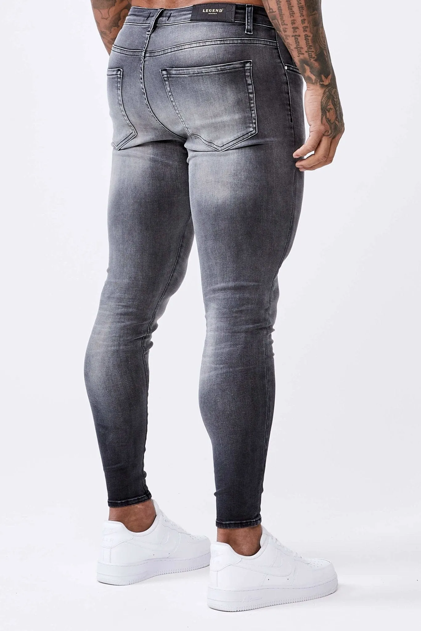 SKINNY FIT JEANS - WASHED LIGHT GREY