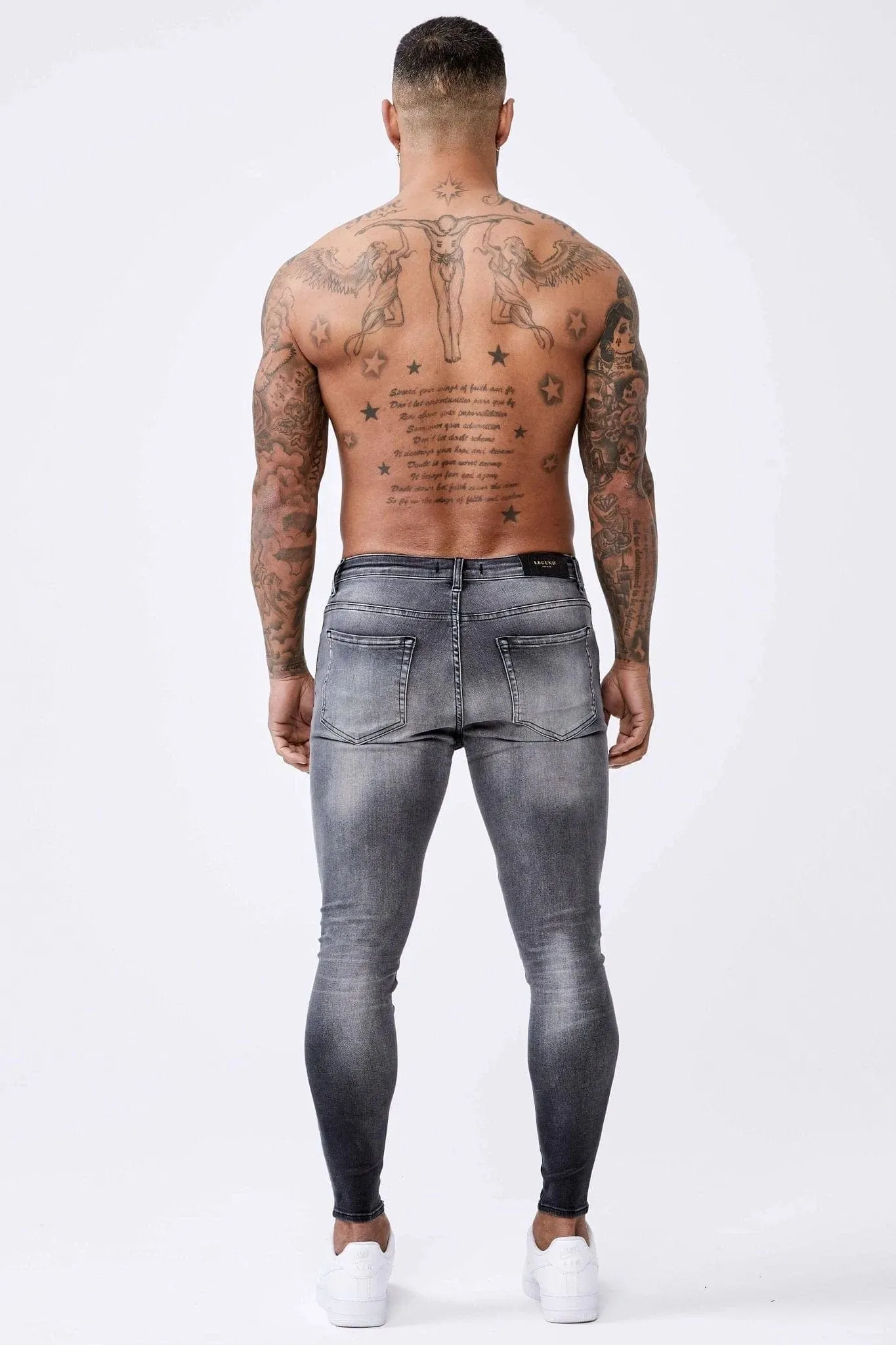 SKINNY FIT JEANS - WASHED LIGHT GREY