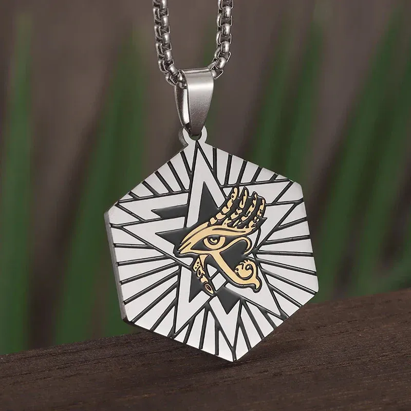 Stylish Pendants with an Ancient Egyptian-Inspired Eye of Horus Design, Offering Protection and Spiritual Significance for Men and Women