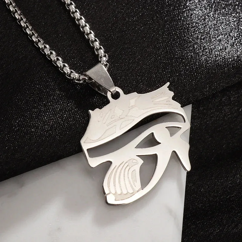 Stylish Pendants with an Ancient Egyptian-Inspired Eye of Horus Design, Offering Protection and Spiritual Significance for Men and Women