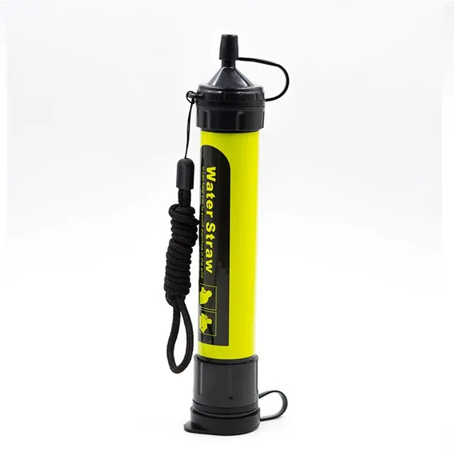 Water Filter With Straw Chemical-Free Attached Rope, Dock for Bottles