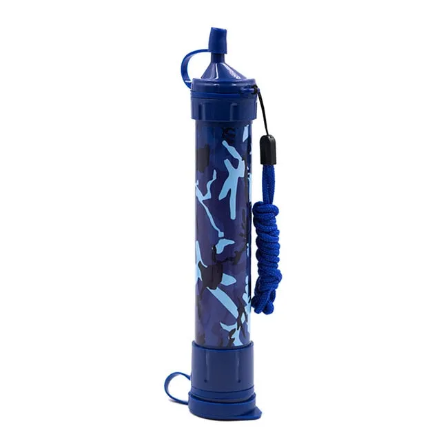 Water Filter With Straw Chemical-Free Attached Rope, Dock for Bottles