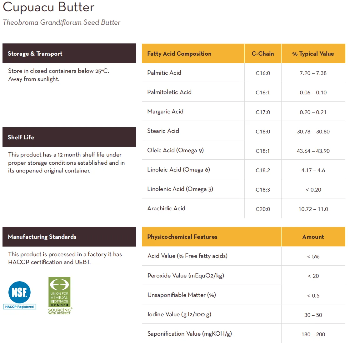 Wholesale Fair Trade Cupuaçu Butter